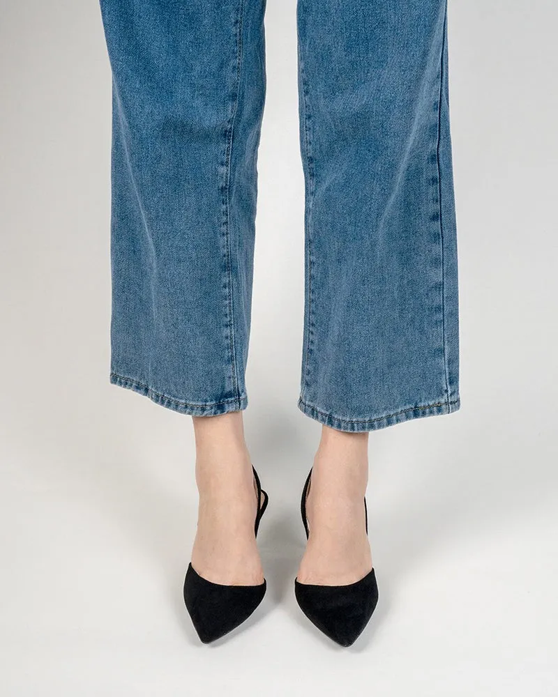 Mid Heel Minimalist Suede Pointed Toe Pumps sold by Larosa product image thumbnail 4