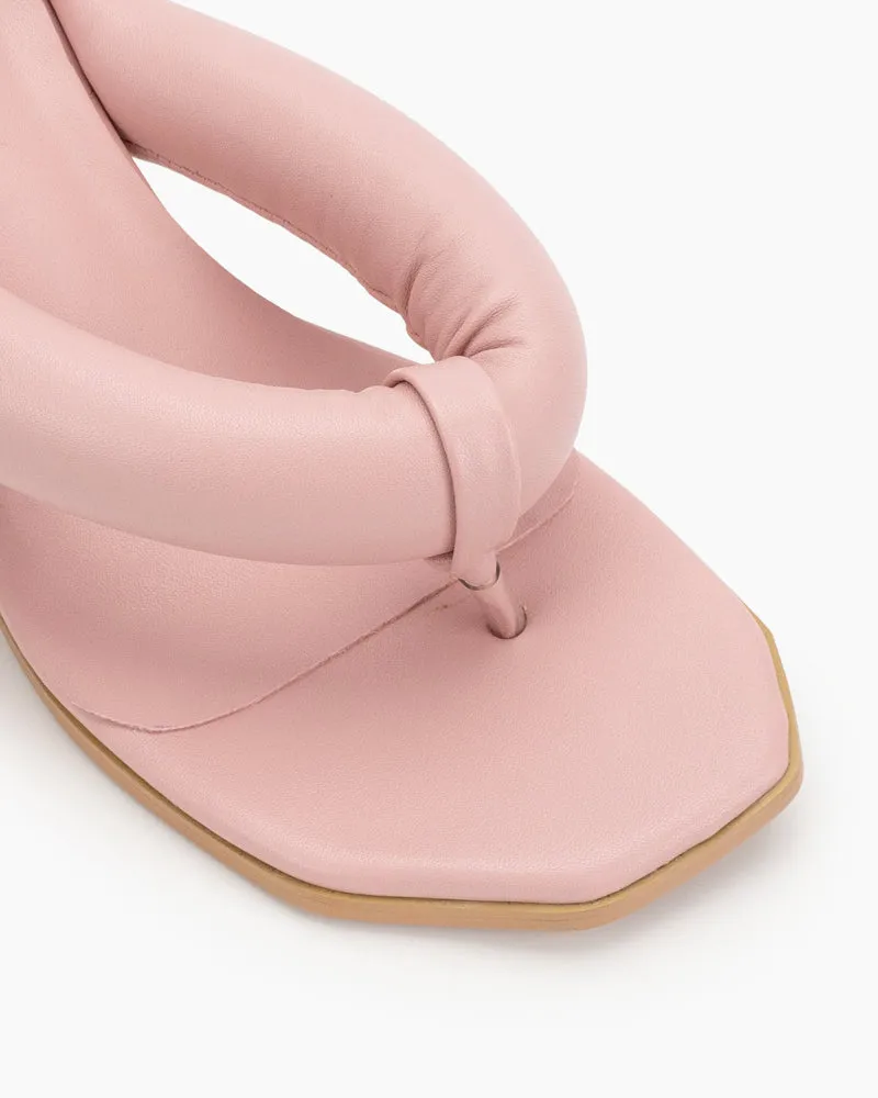 Love Design Chunky Block High Heel Elastic Strap Thong Sandals sold by Larosa product image thumbnail 2