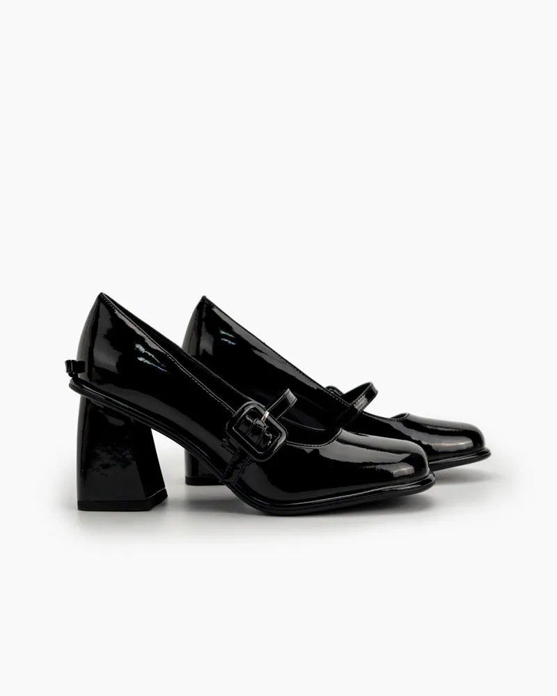 Platform Chunky Heels Square Toe Block Heel Mary Jane Pumps sold by Larosa product image thumbnail 3