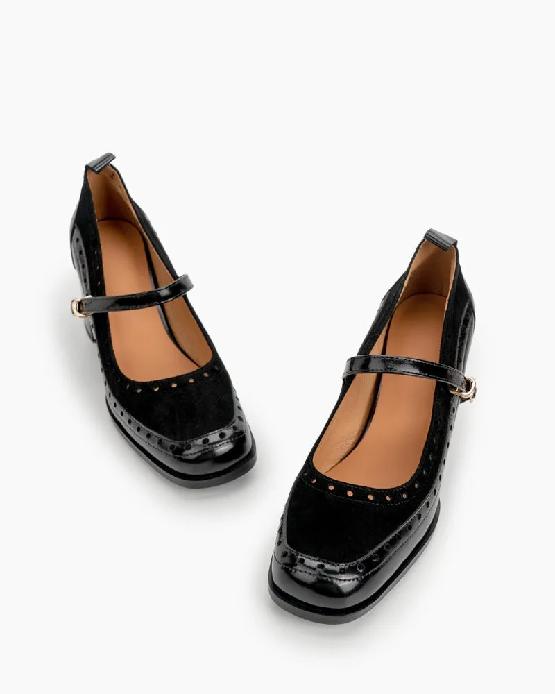 Mary Jane Ankle Strap Round Toe Mid Heel Pumps Oxfords sold by Larosa product image thumbnail 5
