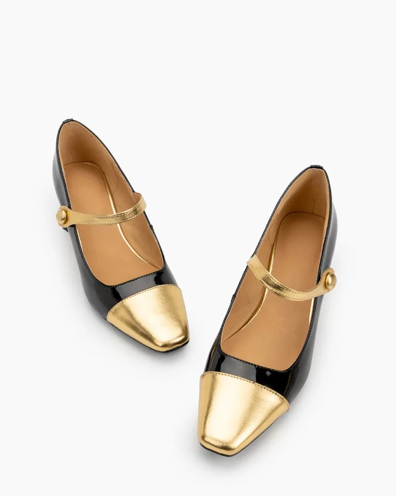 Square Toe Chunky Mid-Heel Mary Jane Dress Pumps sold by Larosa product image thumbnail 4