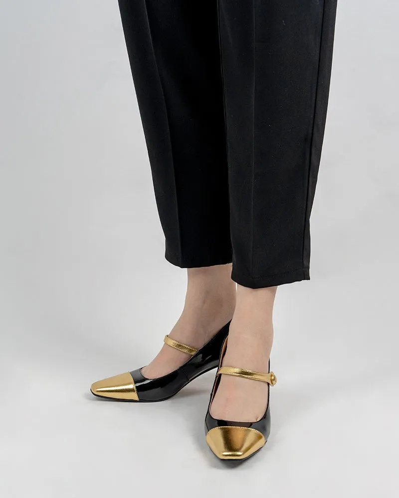 Square Toe Chunky Mid-Heel Mary Jane Dress Pumps sold by Larosa product image thumbnail 5