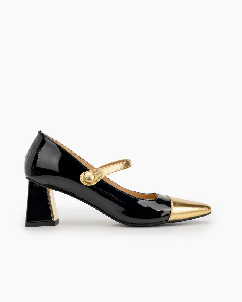 Square Toe Chunky Mid-Heel Mary Jane Dress Pumps sold by Larosa