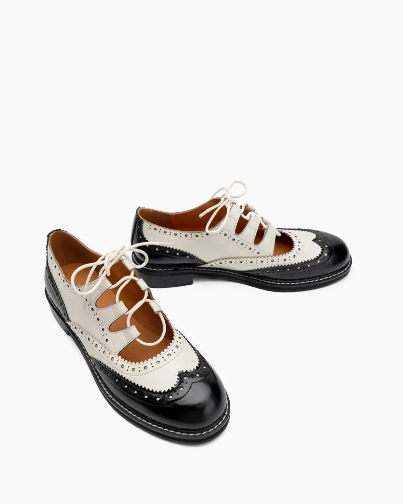 Lace-up Wingtip Perforated Leather Oxfords sold by Larosa product image thumbnail 3