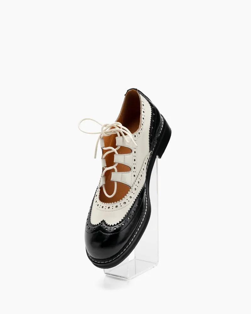 Lace-up Wingtip Perforated Leather Oxfords sold by Larosa product image thumbnail 4