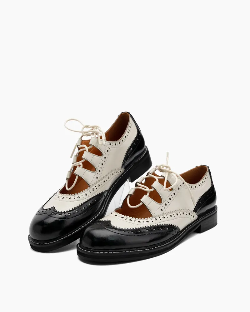 Lace-up Wingtip Perforated Leather Oxfords sold by Larosa product image thumbnail 5