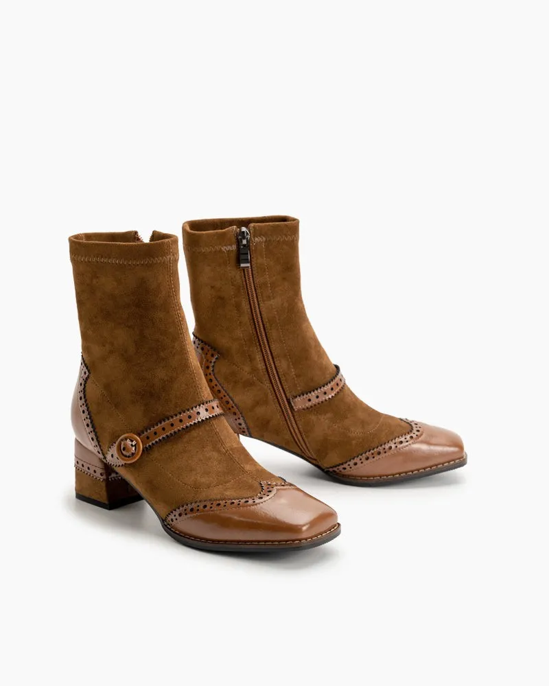 Elastic Suede Buckle Strap Embellishment Boots sold by Larosa product image thumbnail 3