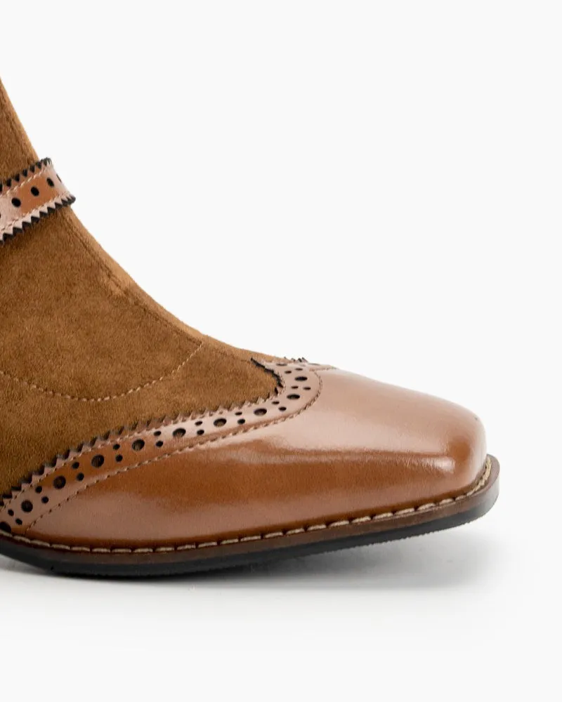 Elastic Suede Buckle Strap Embellishment Boots sold by Larosa product image thumbnail 2