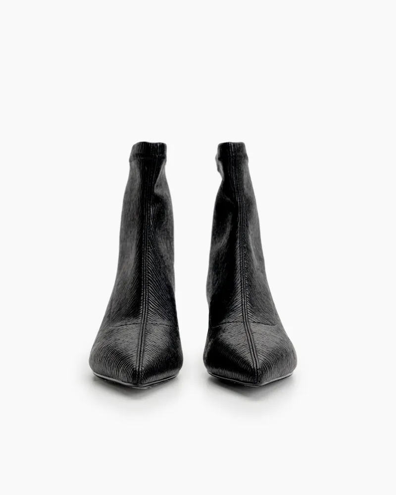 Stiletto Kitten Heel Pointed Toe Ankle Boots sold by Larosa product image thumbnail 5