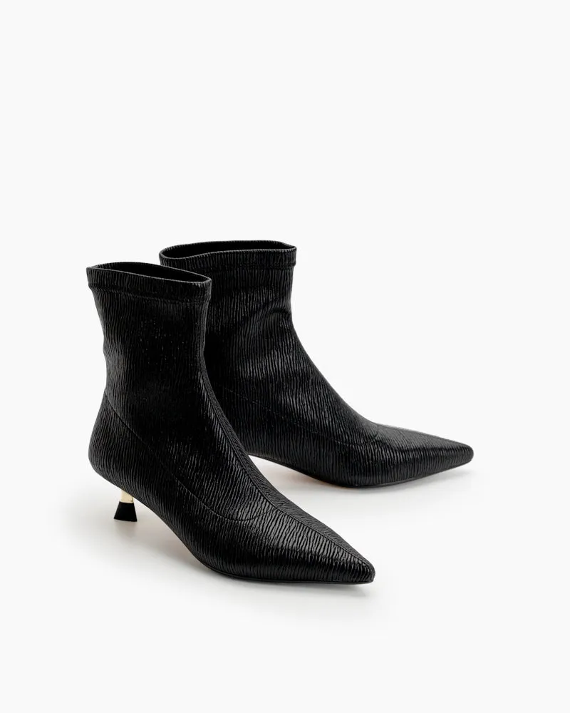 Stiletto Kitten Heel Pointed Toe Ankle Boots sold by Larosa product image thumbnail 3