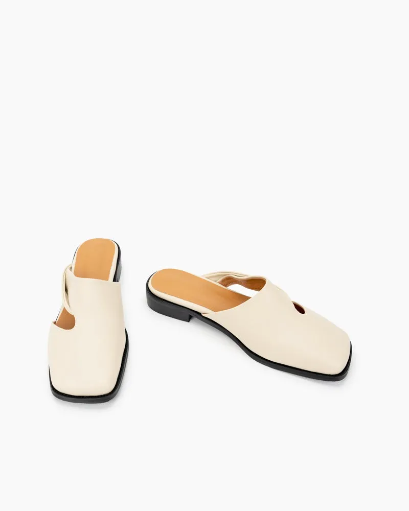 Square toe Soft Backless Flat Cross Mules sold by Larosa product image thumbnail 3