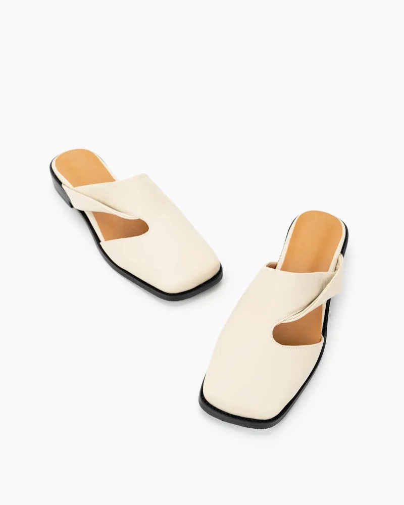 Square toe Soft Backless Flat Cross Mules sold by Larosa product image thumbnail 4