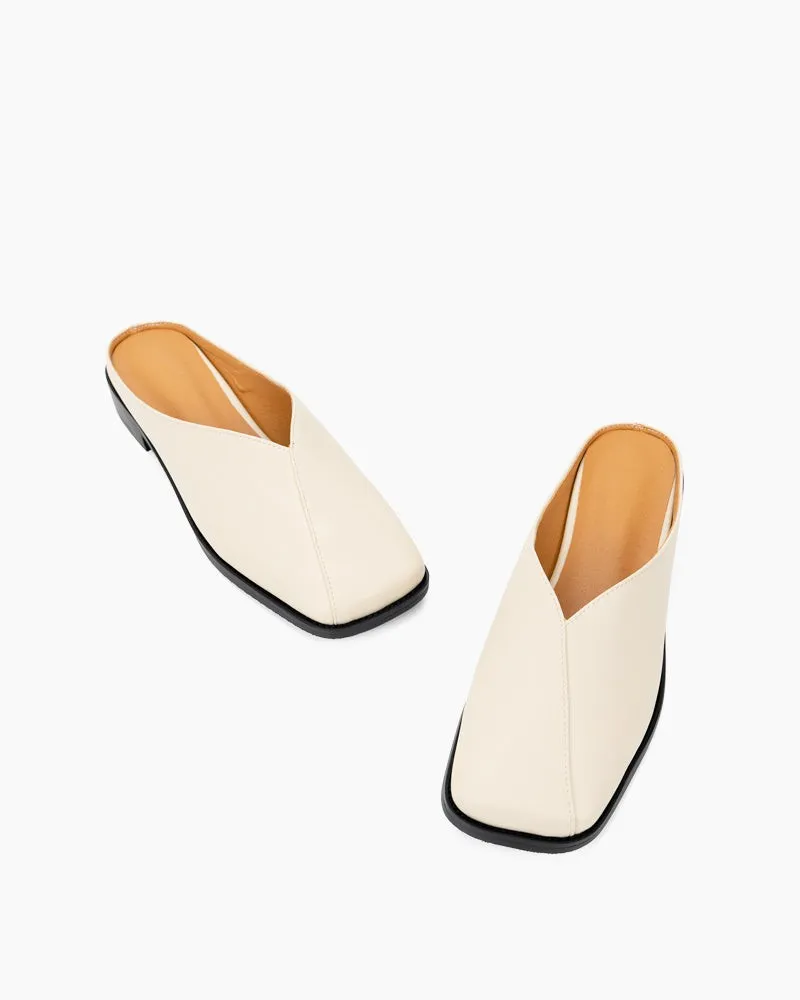 Minimalist Square Toe Flat Mules sold by Larosa product image thumbnail 5