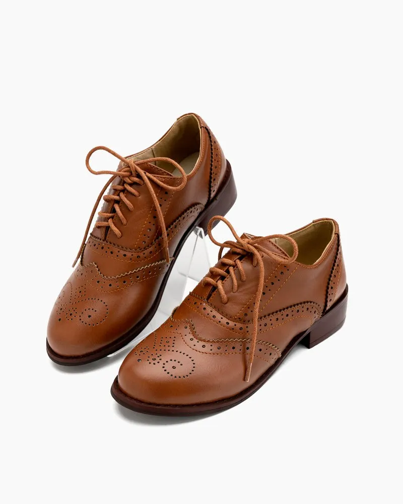 Classic Lace-up Wingtip Leather Flat Oxfords sold by Larosa product image thumbnail 3