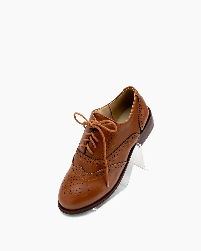 Classic Lace-up Wingtip Leather Flat Oxfords sold by Larosa product image thumbnail 4