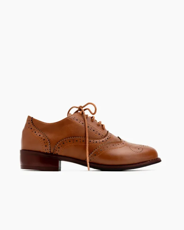 Classic Lace-up Wingtip Leather Flat Oxfords sold by Larosa