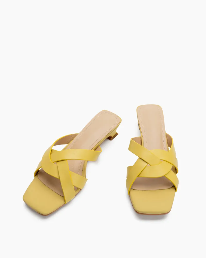 Minimalist Cross Design Solid Color Mule Sandals sold by Larosa product image thumbnail 4