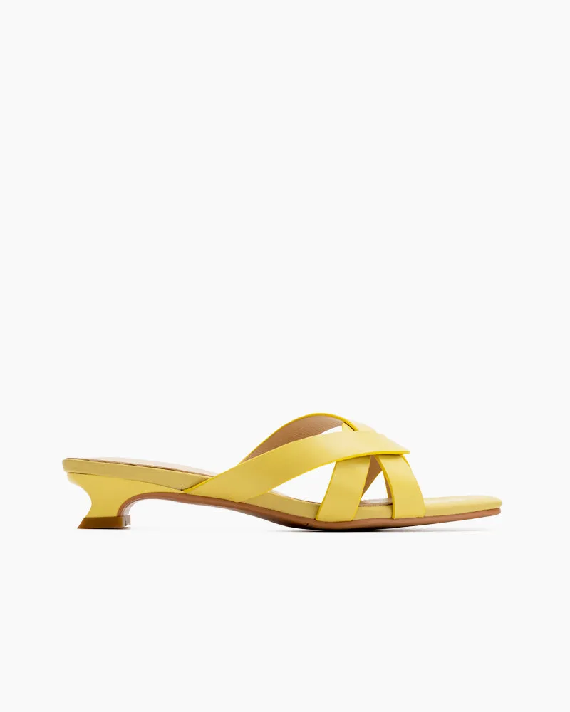 Minimalist Cross Design Solid Color Mule Sandals sold by Larosa