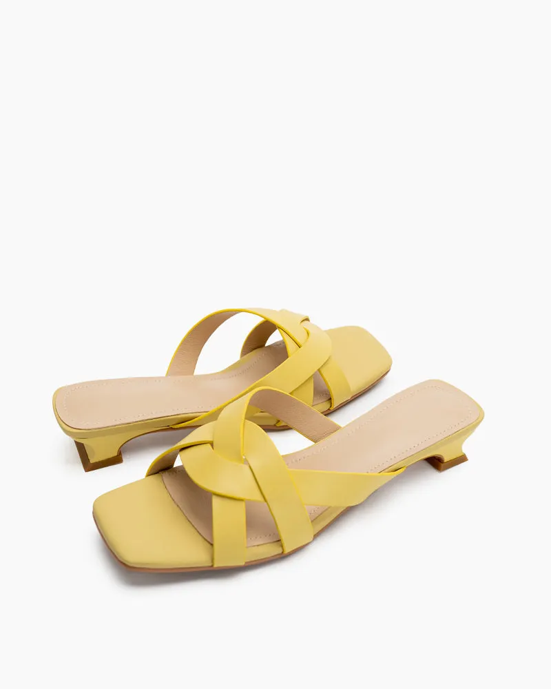 Minimalist Cross Design Solid Color Mule Sandals sold by Larosa product image thumbnail 3