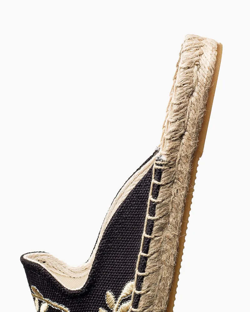 Floral Pattern Embroidered Espadrille Flat Mules sold by Larosa product image thumbnail 3