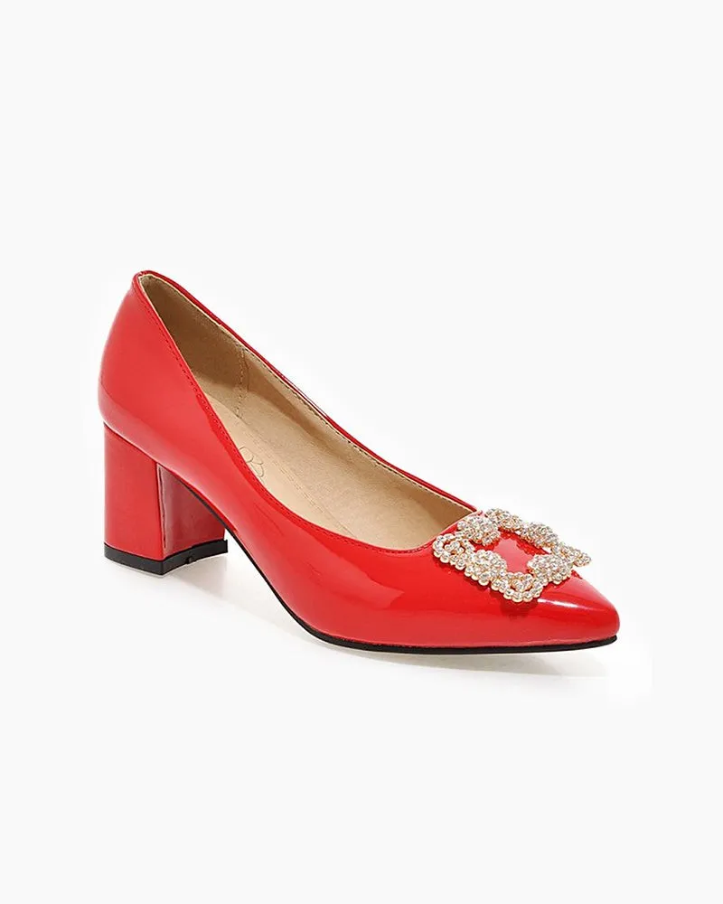 Pointed Metal Rhinestone Wedge Shoes sold by Larosa