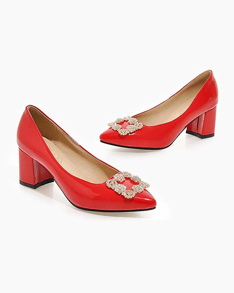 Pointed Metal Rhinestone Wedge Shoes sold by Larosa product image thumbnail 3