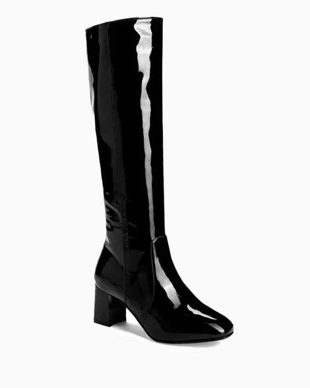 Patent Leather Knee High Long boots made by Larosa