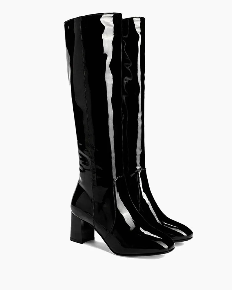 Patent Leather Knee High Long boots sold by Larosa product image thumbnail 2