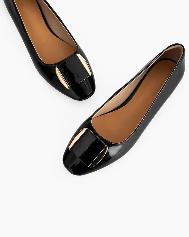 Soft Sole Square Toe Leather Flat Heel Loafers sold by Larosa product image thumbnail 4