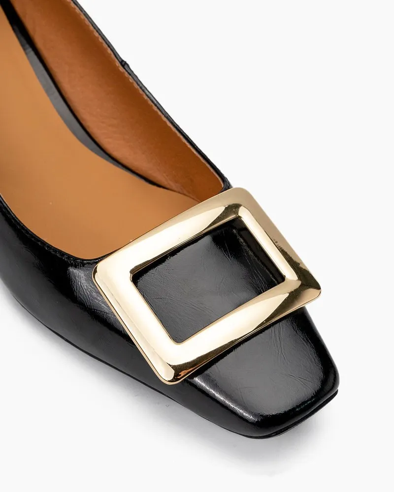 Metal Buckle Chunky Heels Comfortable Dress Pumps sold by Larosa product image thumbnail 2