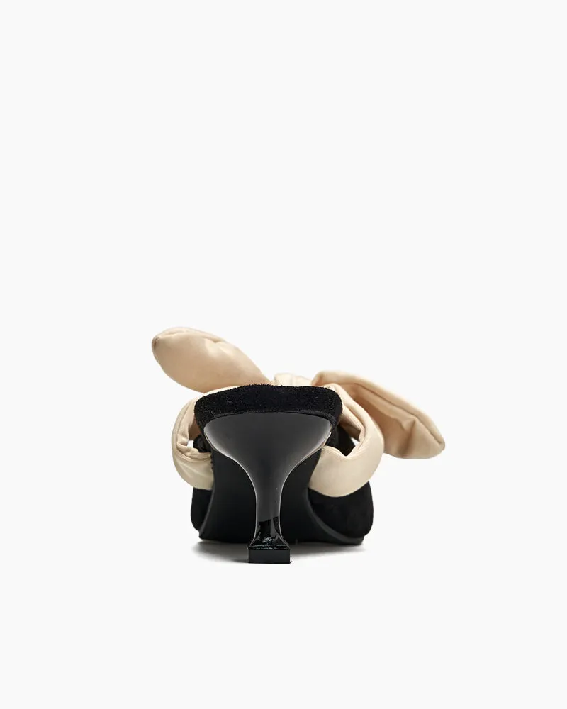 Suede Bow-knot Kitten Heel Mule sold by Larosa product image thumbnail 4