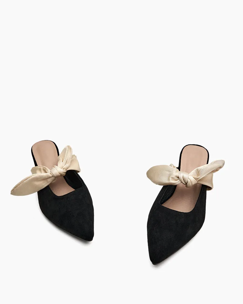 Suede Bow-knot Kitten Heel Mule sold by Larosa product image thumbnail 5
