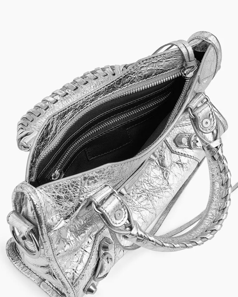 Vespera Metallized Lambskin Silver Tote Bag sold by Larosa product image thumbnail 4