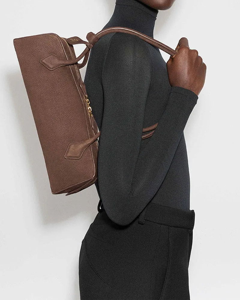 Vespera Suede Calfskin Double Zip Tote Shoulder Bag sold by Larosa product image thumbnail 3