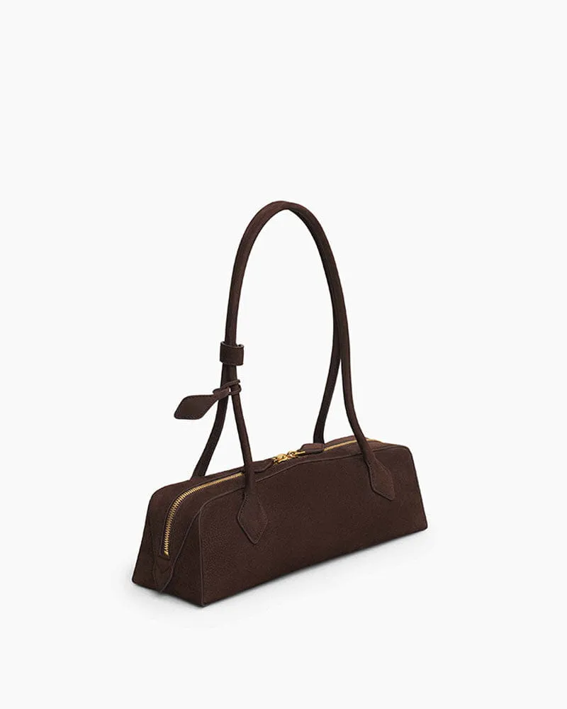 Vespera Suede Calfskin Double Zip Tote Shoulder Bag sold by Larosa product image thumbnail 2