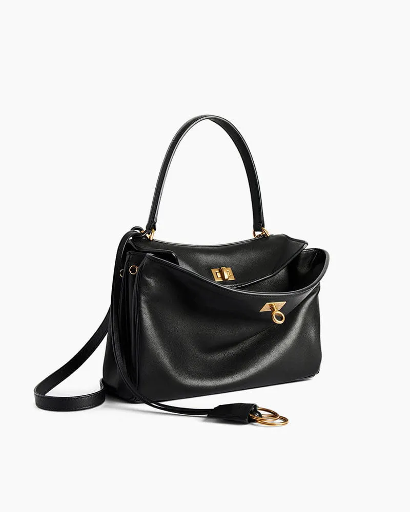 Vespera Leather Top Handle Bag with Turn Lock Closure sold by Larosa product image thumbnail 4