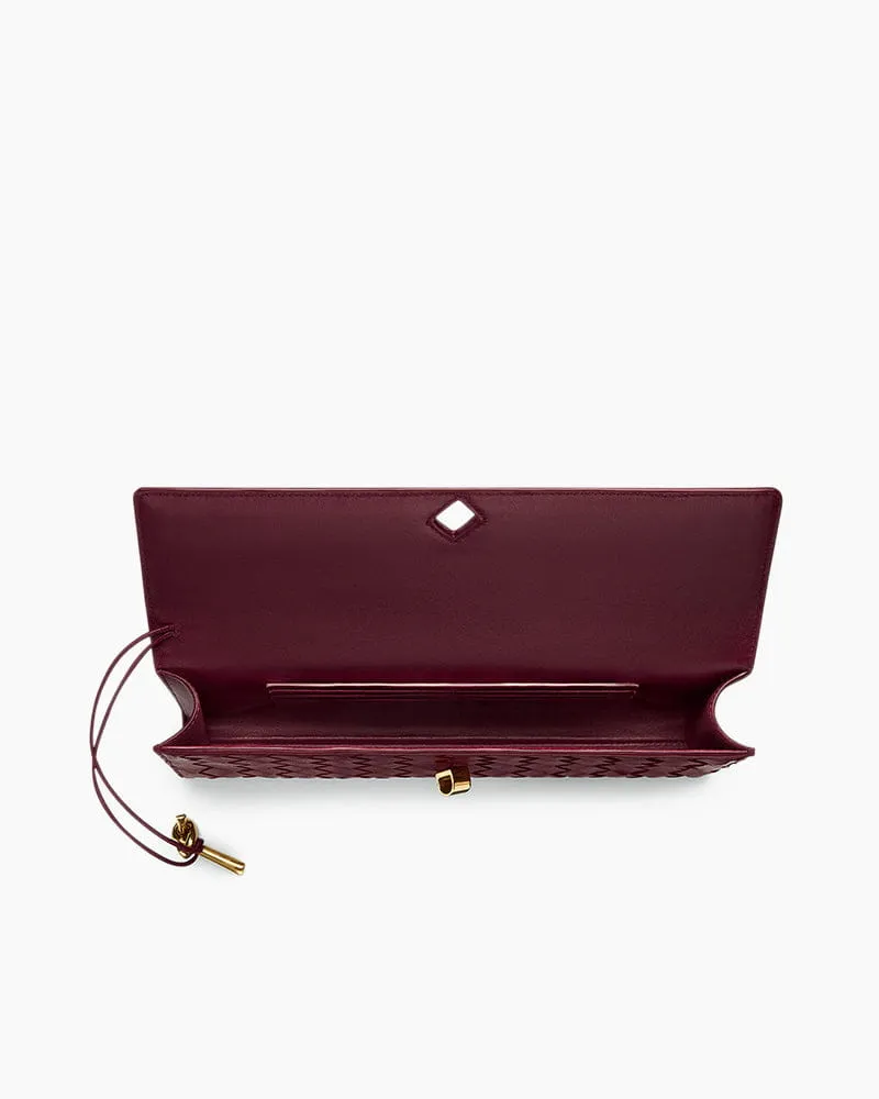 Vespera Leather Top Handle Clutch with Knot Closure sold by Larosa product image thumbnail 2