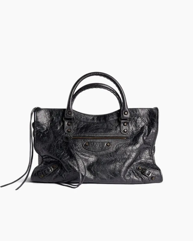 Women's black LA City Calfskin Bag Small sold by Larosa