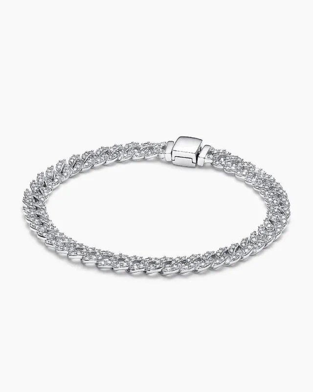 Cuban Chain Silver-Plated White Brass Bracelet sold by Larosa