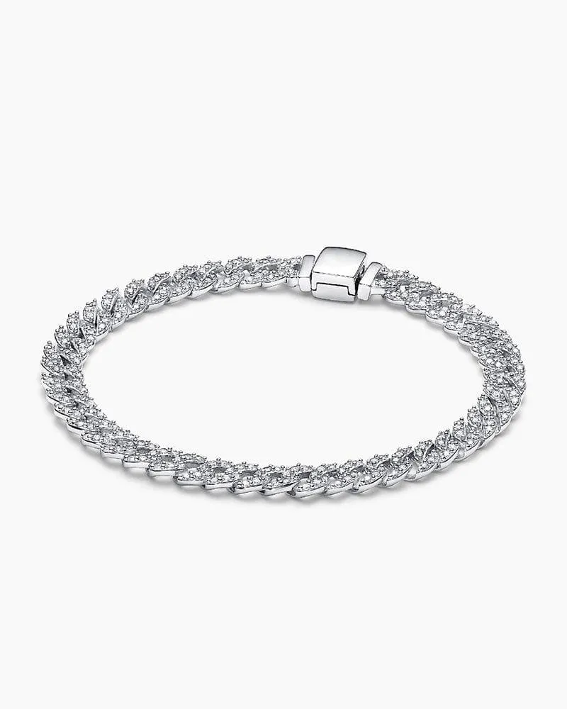 Cuban Chain Silver-Plated White Brass Bracelet sold by Larosa