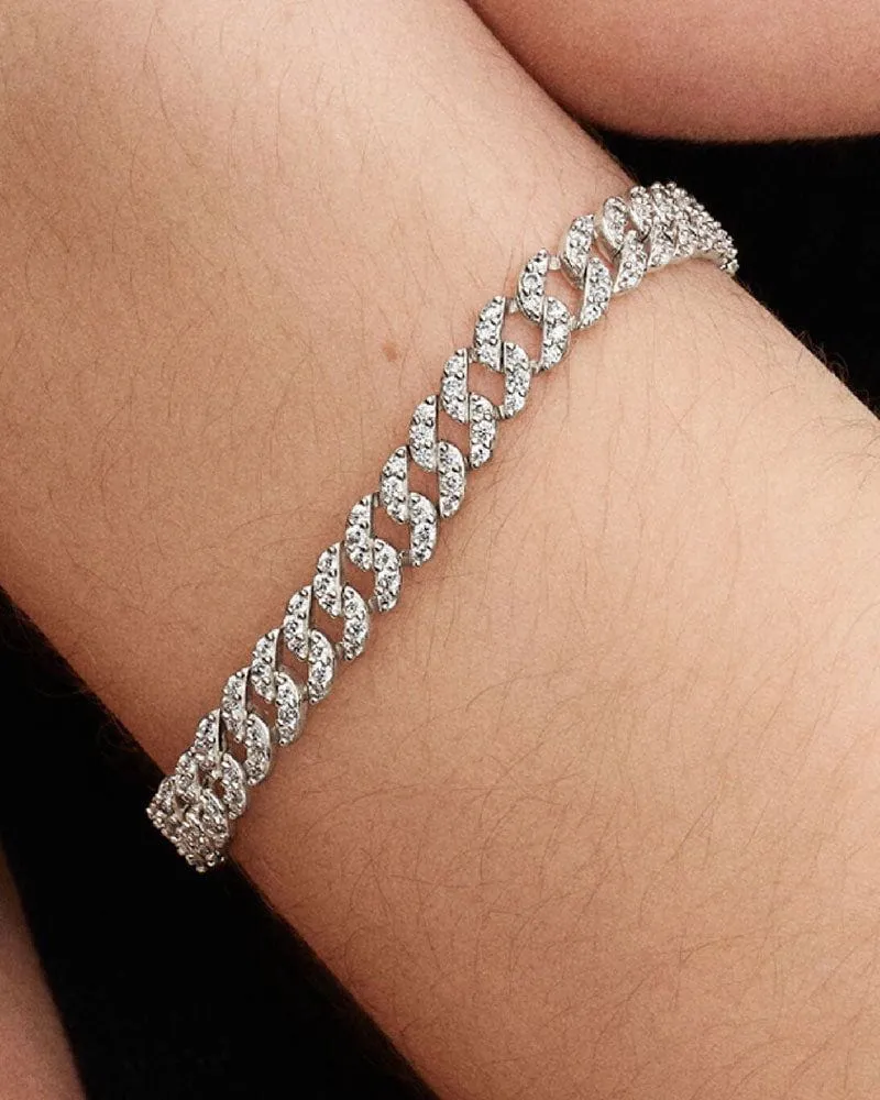 Cuban Chain Silver-Plated White Brass Bracelet sold by Larosa product image thumbnail 4