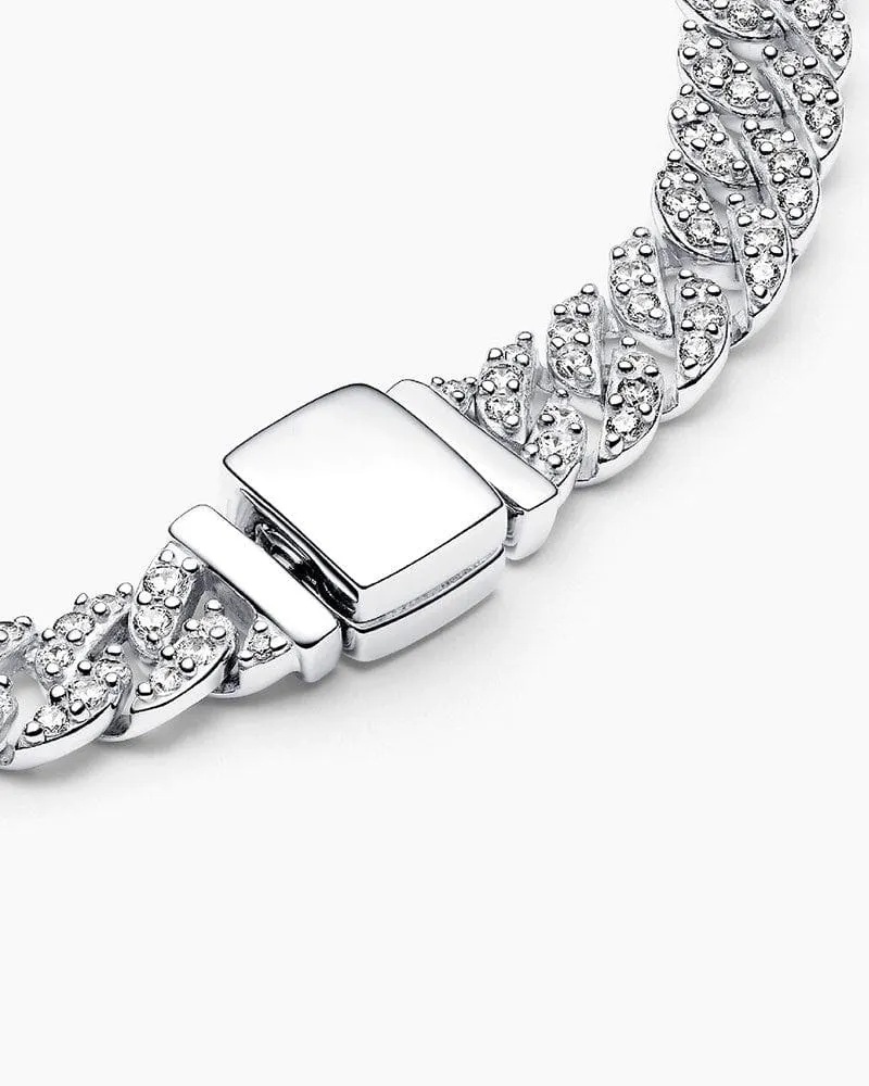 Cuban Chain Silver-Plated White Brass Bracelet sold by Larosa product image thumbnail 5