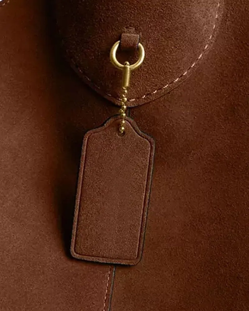 Women's Suede Warm Brown Shoulder Bag sold by Larosa product image thumbnail 5