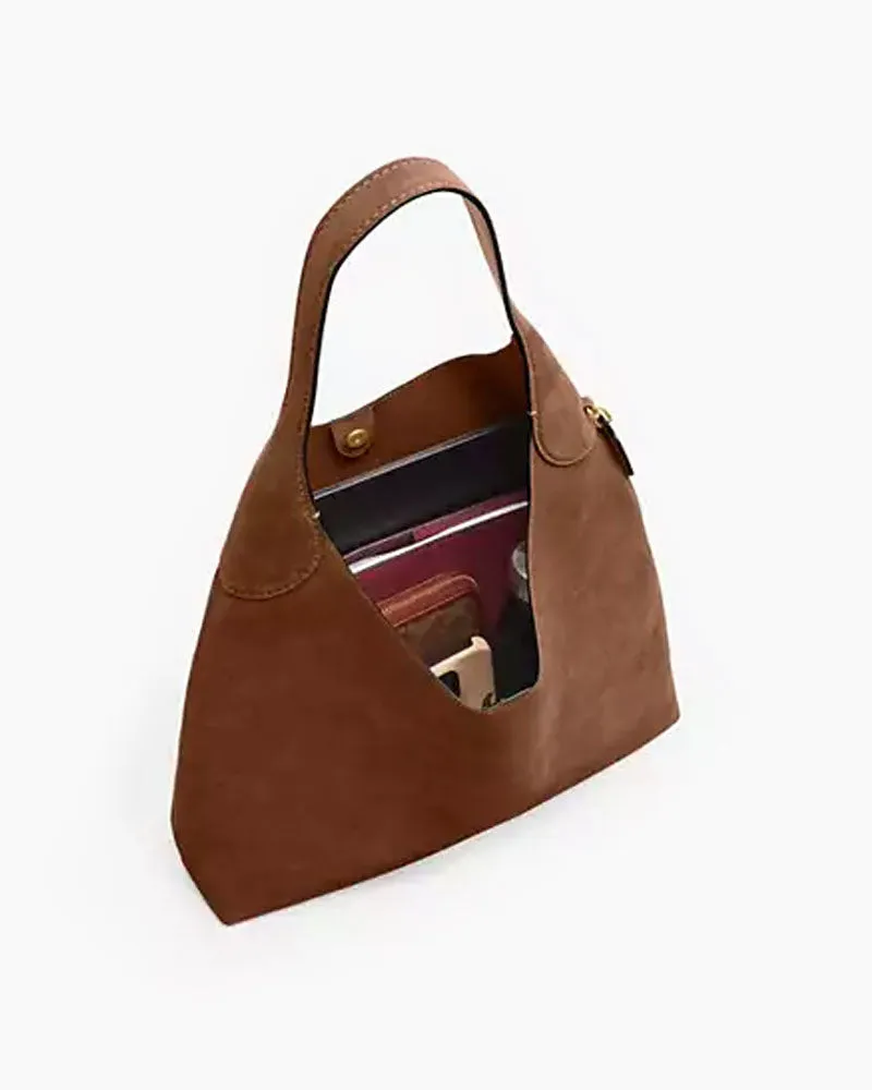 Women's Suede Warm Brown Shoulder Bag sold by Larosa product image thumbnail 3