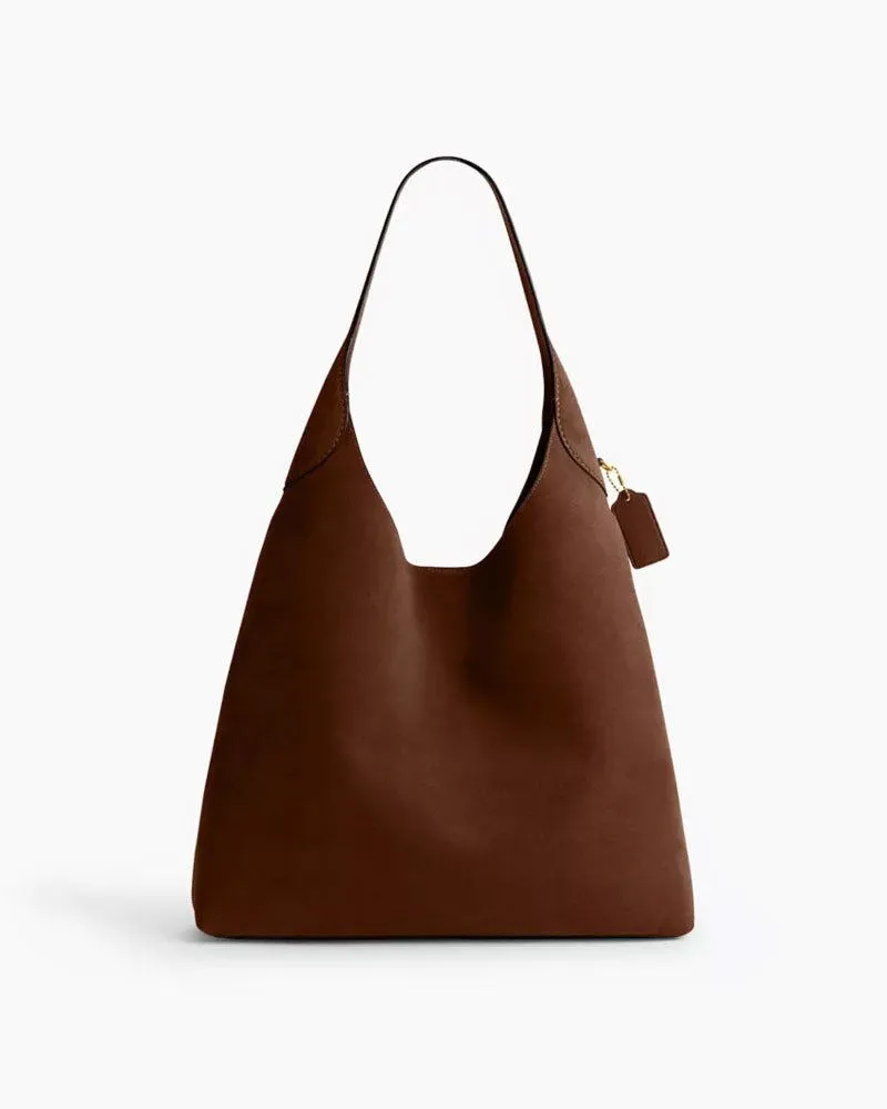 Women's Suede Warm Brown Shoulder Bag sold by Larosa product image thumbnail 4