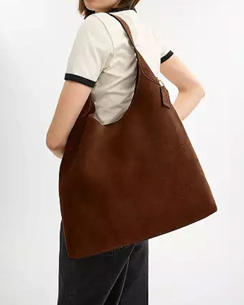 Women's Suede Warm Brown Shoulder Bag sold by Larosa product image thumbnail 2