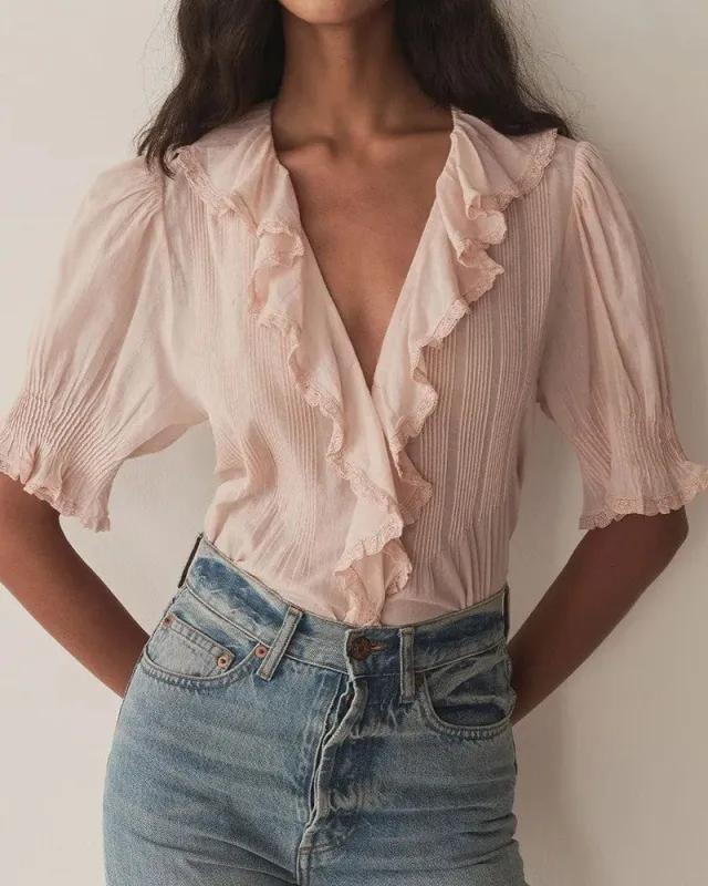 Women’s Henri Organic Cotton Voile Top sold by Larosa