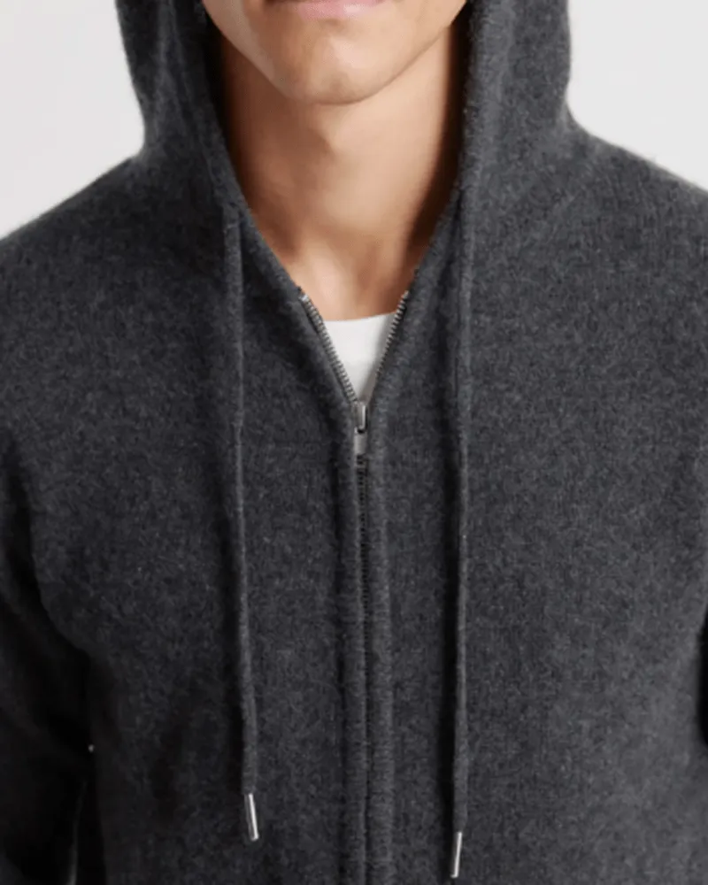 Men's 100% Cashmere Full-Zip Hooded Cardigan sold by Larosa product image thumbnail 5