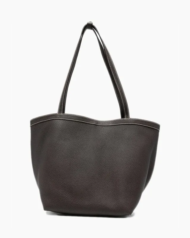 Women's Contrast-stitching Tote Bag Leather Tote Bag sold by Larosa