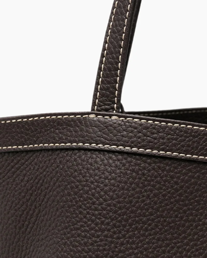 Women's Contrast-stitching Tote Bag Leather Tote Bag sold by Larosa product image thumbnail 4